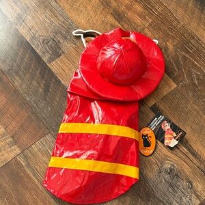Xtra Small dog Firefighter Costume - Red and Yellow